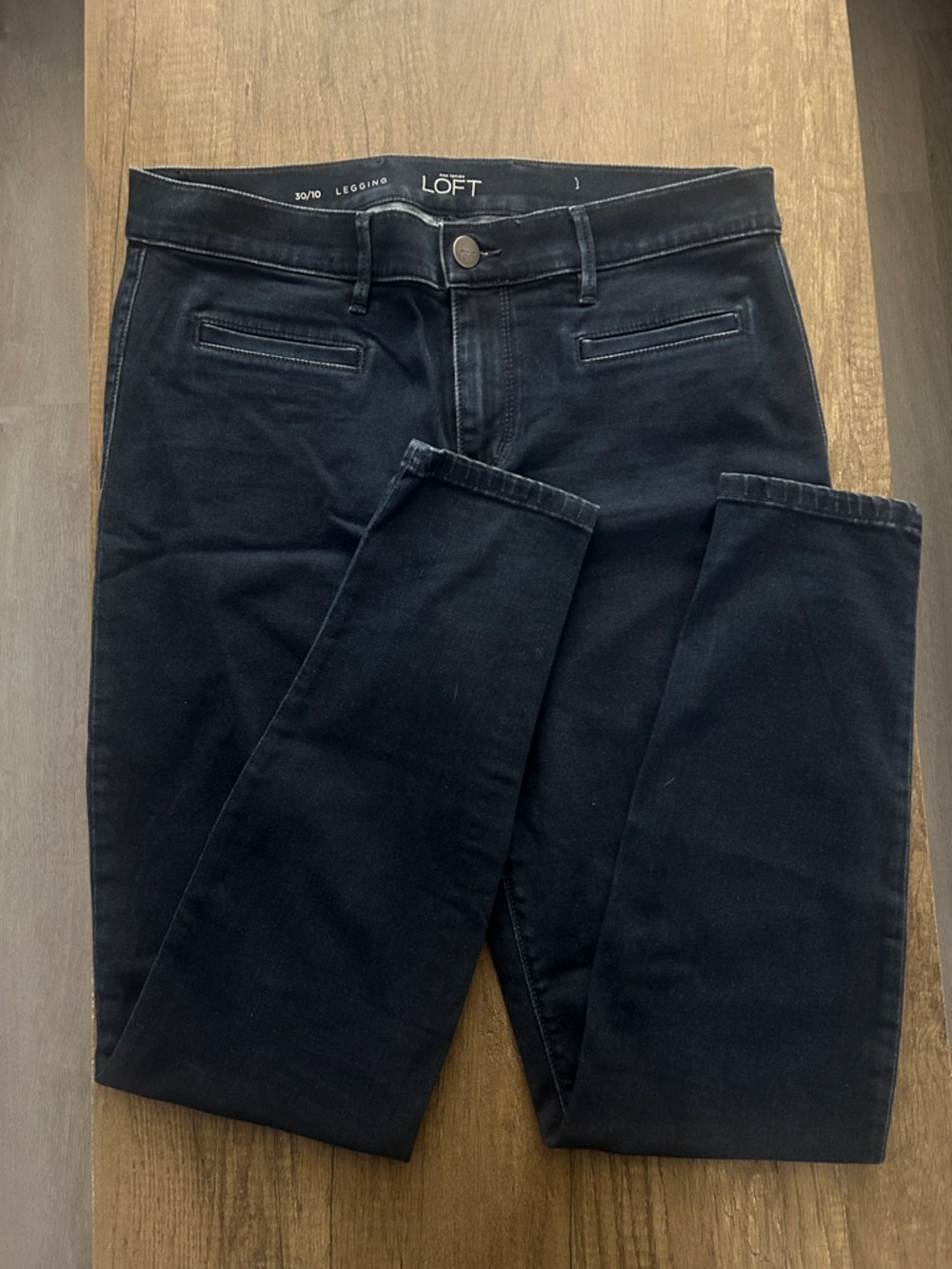 Ann Taylor Loft Women’s Jean Jeggings Size 30/10 Dark Wash With Pockets